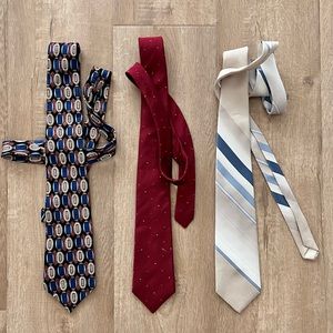 Men’s Designer 100% Silk Ties 3 PCs -‎ Repp ~ Dellacroce ~ Chenne Aigner